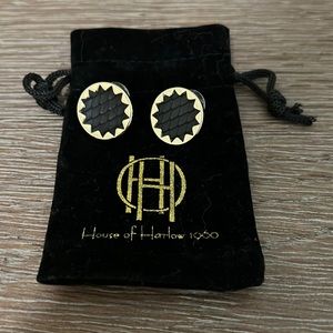 House of Harlow 1960 Black and Gold Earrings